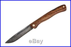 NEW RUSSIAN Lesnichiy Handmade Damascus Folding Blade Knife Oak Wood Handle
