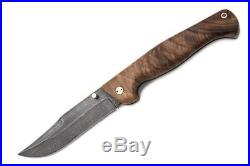 NEW RUSSIAN Varyag-2 Handmade Damascus Folding Blade Knife Oak Wood Handle