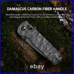 NEWOKNIFE Rubato 4 Folding Knife, CPM-S35VN, 3.04 Damascus Carbon Fiber LTD