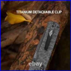 NEWOKNIFE Rubato 4 Folding Knife, CPM-S35VN, 3.04 Damascus Carbon Fiber LTD