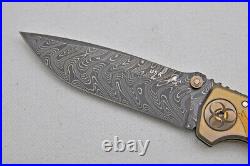 NIB Spartan Blades Harsey Custom Knife 4 SS Damascus, Plague Doctor Gold