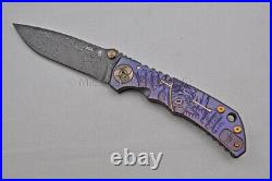 NIB Spartan Blades Harsey Custom Knife 4 SS Damascus, Plague Doctor Purple