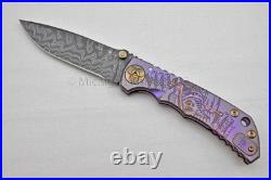 NIB Spartan Blades Harsey Custom Knife 4 SS Damascus, Plague Doctor Purple