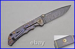 NIB Spartan Blades Harsey Custom Knife 4 SS Damascus, Plague Doctor Purple