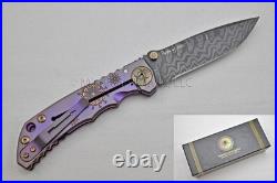 NIB Spartan Blades Harsey Custom Knife 4 SS Damascus, Plague Doctor Purple