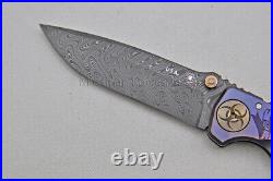 NIB Spartan Blades Harsey Custom Knife 4 SS Damascus, Plague Doctor Purple