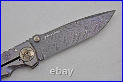 NIB Spartan Blades Harsey Custom Knife 4 SS Damascus, Plague Doctor Purple