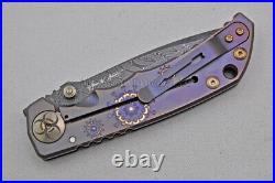 NIB Spartan Blades Harsey Custom Knife 4 SS Damascus, Plague Doctor Purple