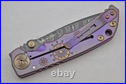 NIB Spartan Blades Harsey Custom Knife 4 SS Damascus, Plague Doctor Purple