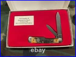 NIB Thompson Center Deluxe Folding Knife #2 Stag 512 Layer Damascus Ltd #234