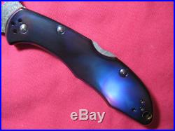 New Blue Flame Anodized Spyderco C10tipd Endura Titanium Damascus Folding Knife