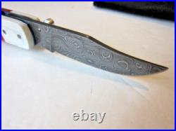 New Damascus Liner Lock Pocket Knife Folder by Elenbaas Jake