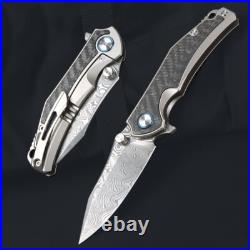 New Damascus blade pocket folding knife pocket knife