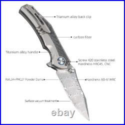 New Damascus blade pocket folding knife pocket knife