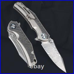 New Damascus blade pocket folding knife pocket knife