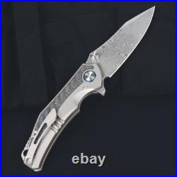 New Damascus blade pocket folding knife pocket knife