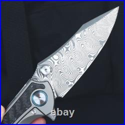 New Damascus blade pocket folding knife pocket knife