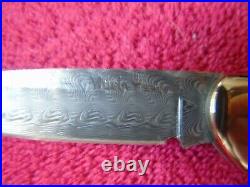 New Gorgeous Hand Made Muela Knife Folding Damascus Blade Wooden Handles