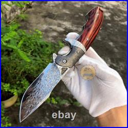 New Hq Vg10 Damascus Steel Folding Knives Tactical Camping Survival Pocket Knife