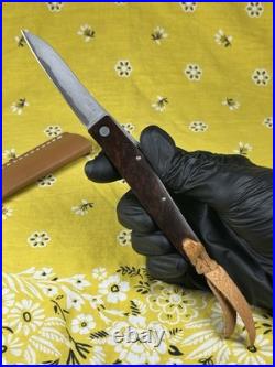 New Ohta, Hiroaki Custom Friction Folder Pocket Knife San Mai Damascus Blade