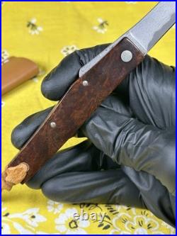 New Ohta, Hiroaki Custom Friction Folder Pocket Knife San Mai Damascus Blade