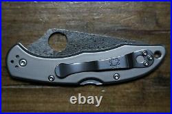 New Spyderco C11TIPD Titanium Scales Delica 4 Knife with VG10 Damascus Plain Blade