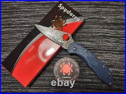 New Spyderco Delica 4 KnifeJoy Exclusive VG10/Damascus Blue FRN C11FPNBD-