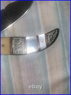 New damascus Folding knife No Box Flowers Unknown Maker Beautiful