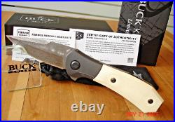 Nib Buck Knife 590 Ivsle Paradigm Bos Raindrop Damascus Blade G-10 Handles USA