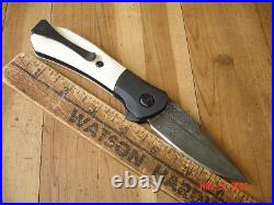 Nib Buck Knife 590 Ivsle Paradigm Bos Raindrop Damascus Blade G-10 Handles USA