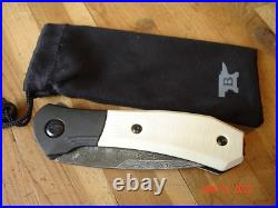 Nib Buck Knife 590 Ivsle Paradigm Bos Raindrop Damascus Blade G-10 Handles USA