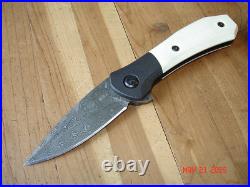 Nib Buck Knife 590 Ivsle Paradigm Bos Raindrop Damascus Blade G-10 Handles USA