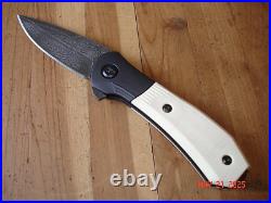 Nib Buck Knife 590 Ivsle Paradigm Bos Raindrop Damascus Blade G-10 Handles USA