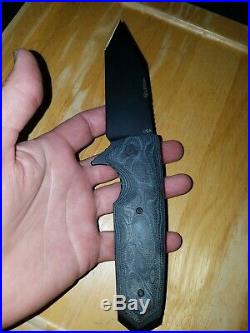 Nice Hogue Extreme Series 3.375 Tanto Blade Folding Knife Black, Damascus