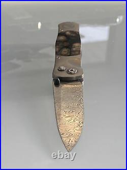 Nighthawk Custom K201 Mammoth Handle Damascus Blade Folding Knife