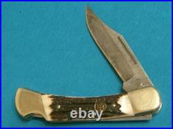 Nm Hen Rooster Damascus 361ds/d Stag Lockback Folding Hunter Knife Pocket Knives