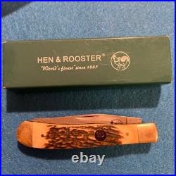 Nos Hen & Rooster 312 Deer Stag/damascus Folding Knife Spain