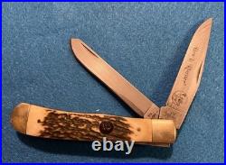 Nos Hen & Rooster 312 Deer Stag/damascus Folding Knife Spain