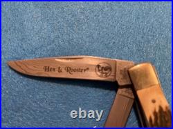 Nos Hen & Rooster 312 Deer Stag/damascus Folding Knife Spain
