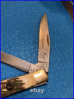 Nos Hen & Rooster 312 Deer Stag/damascus Folding Knife Spain