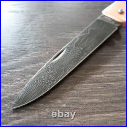 OTTER-Messer Mercator Folding Knife 3.5 Damascus Steel Blade Copper Handle