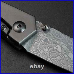 Ocaso Delos Folding Knife 3 Damascus Steel Blade Carbon Fiber/Titanium Handle