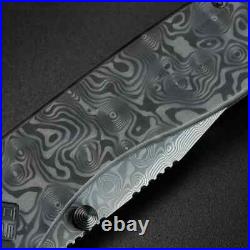 Ocaso Delos Folding Knife 3 Damascus Steel Blade Carbon Fiber/Titanium Handle