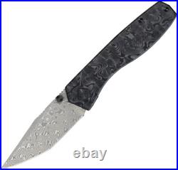 Ocaso Delos Folding Knife 3 Damascus Steel Blade Carbon Fiber/Titanium Handle