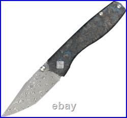 Ocaso Delos Folding Knife 3 Damascus Steel Blade Carbon Fiber/Titanium Handle