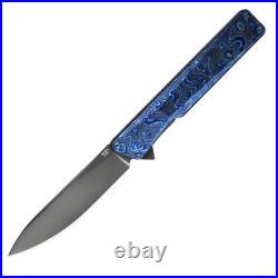 Oknife AION Zirconium Damascus Folding Pocket Knife Limited Release Very Rare