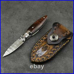 Outdoor camping hunting folding knife Damascus steel tactical pocket Knives EDC