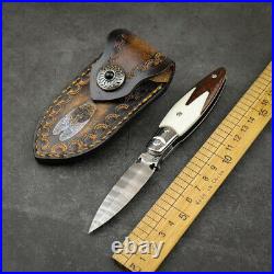 Outdoor camping hunting folding knife Damascus steel tactical pocket Knives EDC