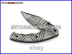Pack Of 5 HAND FORGED DAMASCUS STEEL HUNTING POCKET FOLDING KNIFE