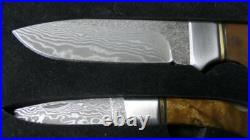 Paraforce Damascus Knife Set New Root Wood Handle